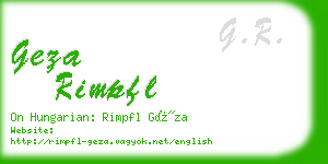 geza rimpfl business card